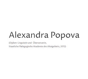 Alexandra Popova - Übersetzungen Deutsch - Russisch